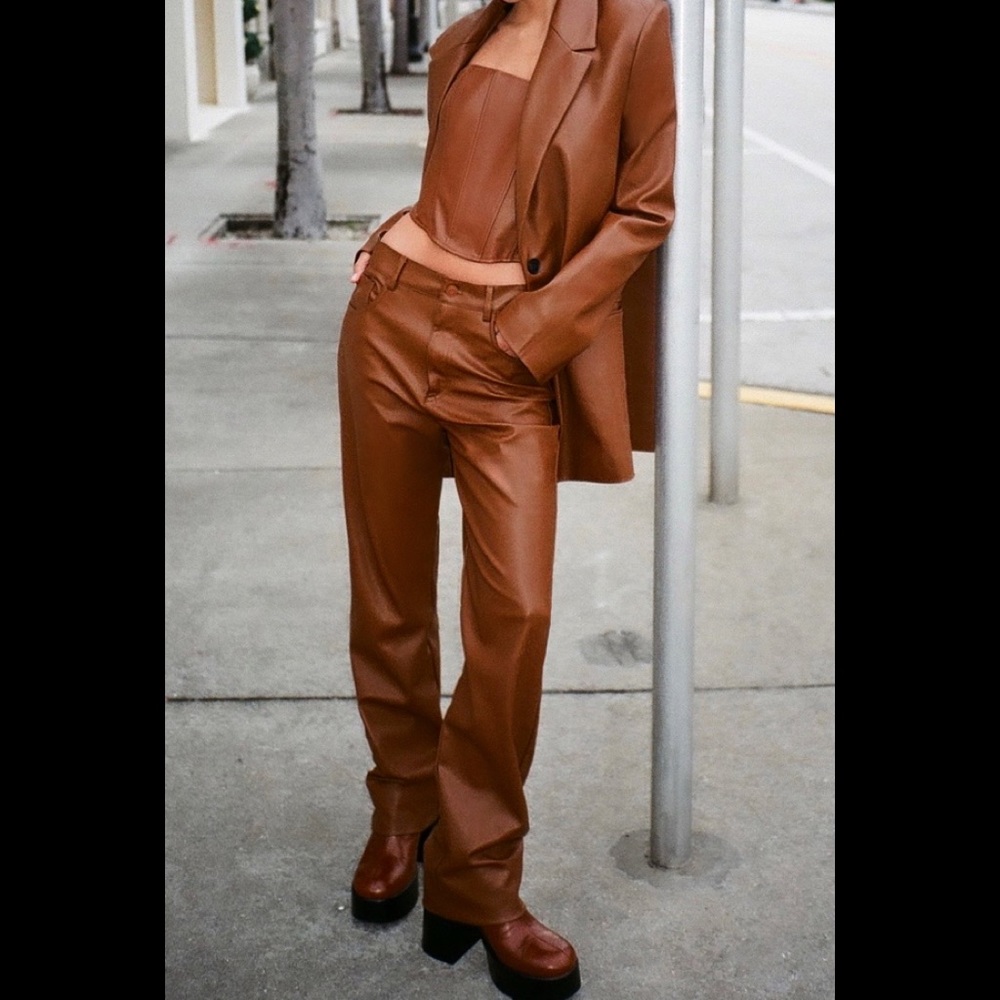 NWT Zara faux leather pants